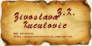 Živoslava Kuculović vizit kartica